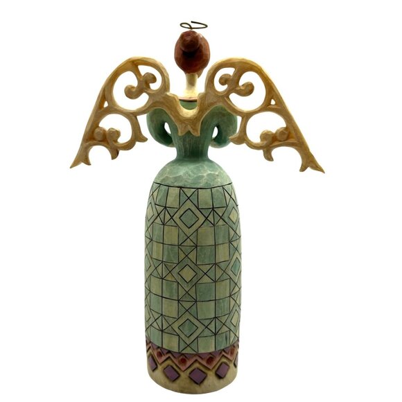 Jim Shore Heartwood Creek Friendship Angel Figurine Scroll Wings Tulips 4014037 - Picture 5 of 11